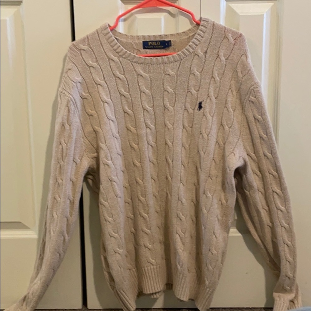 Polo cable knit sweater